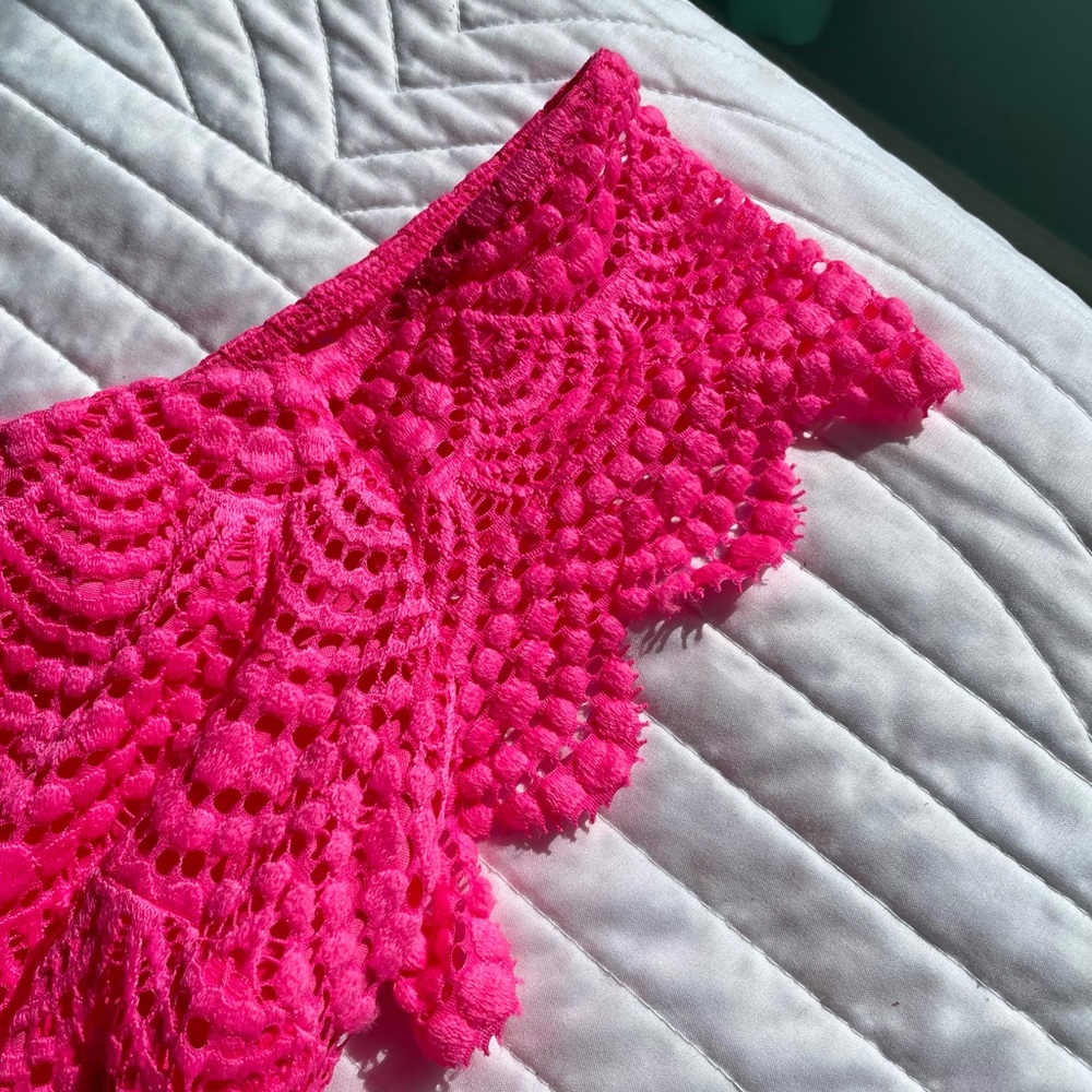 LillyPulitzer Jade hot pink off the shoulder women’s dress. - Picture 5 of 5